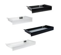 Natural Goods Berlin EXPERT Tiroir en métal noir avec tapis antidérapant - 55 x 25 x 5 cm - Sous meuble tiroir, tiroir, tiroir, bureau, sous bureau, tiroir de bureau