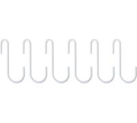Natural Goods Berlin GARD Crochet à vêtements FLAT, crochet en S, crochet de vestiaire pour tringles et plinthes plates, blanc, 6 pièces