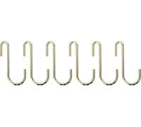 Natural Goods Berlin GARD Patère FLAT, patère en S, crochet de vestiaire pour tringles et plinthes plates, or, 6 pièces