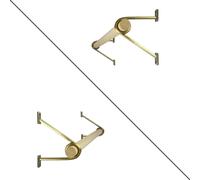 Natural Goods Berlin GARD PRENZLBERG, support pour tringle à vêtements, montage mural, portemanteau mural, or antique, 12 cm, barre ronde en chêne 100 cm, 2 pièces