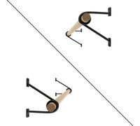 Natural Goods Berlin GARD PRENZLBERG, support pour tringle à vêtements, montage mural, portemanteau mural, sable noir, 12 cm, barre ronde en chêne 50 cm, 2 pièces