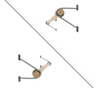 Natural Goods Berlin GARD PRENZLBERG, support pour tringle à vêtements, montage mural, portemanteau mural, industriel, 12 cm, barre ronde en chêne 100 cm, 2 pièces
