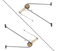 Natural Goods Berlin GARD PRENZLBERG, support pour tringle à vêtements, montage mural, portemanteau mural, industriel, 26 cm, barre ronde en chêne 50 cm, 2 pièces