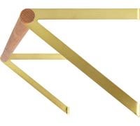 Natural Goods Berlin GARD REINICKENDORF, support pour tringle à vêtements, montage mural, portemanteau mural, or antique, avec barre ronde en chêne 130cm, 2 pièces