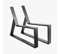 Natural Goods Berlin Laidback Lot de 2 pieds de banc en métal noir - Structure de banc avec dossier - Pieds de banc pour le bricolage et l'extérieur - Résistant aux intempéries - Pour jardin, fauteuil