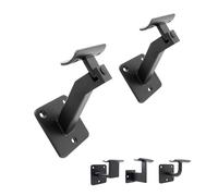 Natural Goods Berlin Lot de 2 supports de main courante FLEX en métal noir - Supports de main courante réglables, supports de balustrade inclinables, mains courantes pour escaliers, pour rampe