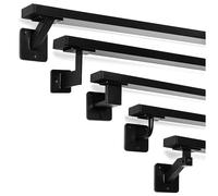 Natural Goods Berlin Lot de 2 supports de main courante OBLONG en métal noir - 150 cm - Rampe d'escalier inoxydable revêtue par pulvérisation - Pour l'intérieur et l'extérieur