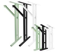Natural Goods Berlin Lot de 2 Supports en Forme de I pour Table à bière (Vert, 43 x 23 cm) - Pieds en métal Pliables pour Banc à bière - Structure Stable pour Jardin, terrasse et Camping
