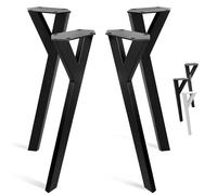 Natural Goods Berlin Lot de 4 pieds de table Y Legs (noir, 72 cm) - Pieds de meubles en métal en forme de Y pour votre prochain projet de bricolage - Cadre de table robuste pour bureaux et tables à