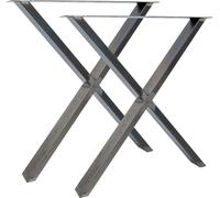 Natural Goods Berlin Patins de meubles X-FORM, patins de table, pieds de table, piétement de table, table de salle à manger, banc, table basse, Industrial, L70xH72 cm, 2 pièces