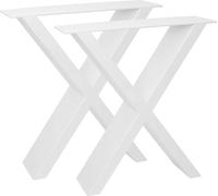 Natural Goods Berlin Patins de meubles X-FORM, Patins de table, Pieds de table, Support de table, Table de salle à manger, Banc, Table basse, Blanc, L40xH42 cm, 2 pièces
