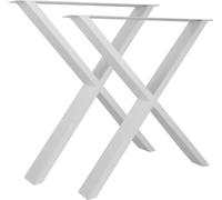Natural Goods Berlin Patins de meubles X-FORM, Patins de table, Pieds de table, Support de table, Table de salle à manger, Banc, Table basse, Blanc, L70xH72 cm, 2 pièces