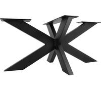 Natural Goods Berlin Pied de table SPIDER, Patins de table, Pieds de table, très résistant, Pieds de meuble, métal, noir, H43 x L58 x L98 cm