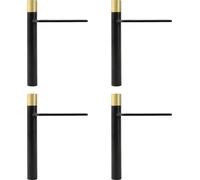 Natural Goods Berlin Pieds de meubles OUTSTANDING, Pieds de meubles pour lits, canapés et armoires, noir, or, 16 cm, 4 pièces