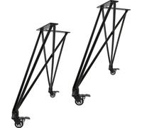 Natural Goods Berlin Piètement de table X ADJUSTABLE, Patins de table, Pieds de table, Piètement de table, Pieds de banc avec roulettes, noir, 49 cm, 2 pièces