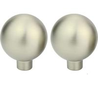 Natural Goods Berlin Poignée de meuble BALL, bouton de meuble, poignée d'armoire, bouton pour tiroir et porte, aspect inox, 2 pièces