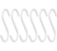 Natural Goods Berlin S-Crochets de penderie, crochets de penderie pour tringles à vêtements rondes et carrées, blanc, 6 pièces
