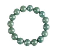 Natural Green Jade Beads Bracelet for Women Men Lucky Wealth Stretch Protection Al Green Jade Beads Bracelet for Women Men Lucky Wealth Stretch Protection Gemstone Round Bead BRAC,Green-13Mm