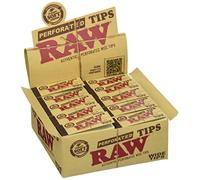 Trendz RAW Lot de 5 carnets de filtres larges perforés en chanvre et coton naturels pour cigarettes à rouler