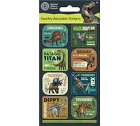 Natural History Museum Autocollants réutilisables Motif dinosaures | Produit sous licence officielle | Réutilisable sur des surfaces non poreuses | Unisexe, à partir de 3 ans, cadeaux d'anniversaire