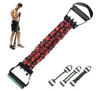 Natural Latex 3-Hole Resistance Stretcher, Fitness Resistance Bands Pedal Ankle Puller for Full Body Stretching & Strength Training, Chest Expander Stretch Bands for Men (Red/75 Lbs)