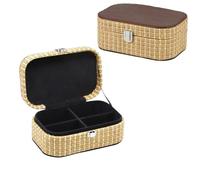 NATURAL LIVING "BOITE A BIJOUX AVEC 4 COMPARTIMENTS VELOURS 19X12,7XH7,4CM