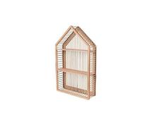 Natural Living - Etagère maison 2 niveaux en bois Marron G