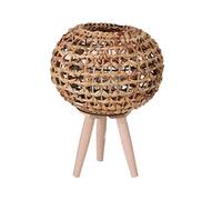 NATURAL LIVING Lanterne EKLA en ROTIN avec Pied en Bois D26CM X H34CM