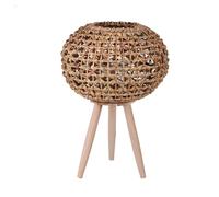 NATURAL LIVING Lanterne EKLA en ROTIN avec Pied en Bois D31CM X H46CM