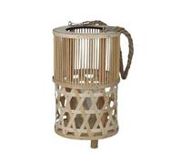 Natural Living Lanterne Suzi en Bambou ET PHOTOPHORE Verre D24CM X H40CM
