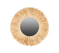 NATURAL LIVING" Miroir avec Franges en Raphia DIAM 46CM