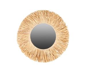 Natural Living Miroir avec Franges en Raphia DIAM 46CM