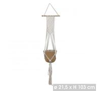 Natural Living Pot de Fleurs à Suspendre avec Panier macramé Blanc Cache de Rangement Décoration de Jardin