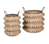 NATURAL LIVING " SET DE 2 PANIERS LILY" EN PAPIER TRESSE PM:H47CM ET GM:H50CM