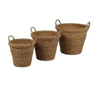 NATURAL LIVING " SET DE 3 PANIERS GABY" EN ALGUES MARINE S:D33CM M:D42CM L:D50CM