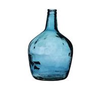 NATURAL LIVING Vase Dame Jeanne 4L Saphir en Verre Recycle D19CM X H31CM