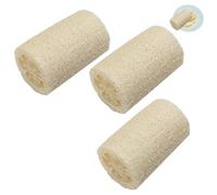 Natural Loofah - Lot de 3 éponges en fibre végétale de 10,2 cm - Résistantes aux rayures - Éponge de douche exfoliante - Soin quotidien pour le corps du bain, la douche spa, le nettoyage durable de la