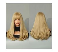 Natural Looking & Comfortable, Perruque avec frange for femmes perruques de cheveux synthétiques 18 pouces perruque for cosplay quotidien et fête,transform Your Look with High-Quality Wigs(Blond)