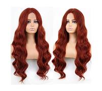 Natural Looking & Comfortable, Perruque Synthétique Longue Ondulée Vin Rouge for Femme Résistant À La Chaleur Naturel Demi-Partie Cosplay Party Lolita Perruque,transform Your Look with High-Quality W