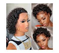 Natural Looking & Comfortable, Perruques de cheveux humains bouclés courts de 6 pouces Remy Hair 13X1 perruques de dentelle transparentes for femmes,transform Your Look with High-Quality Wigs