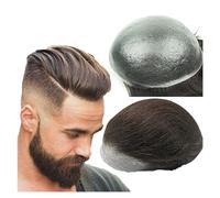 Natural Looking Hairpiece for Men, Toupet 10*8 for hommes, prothèse de cheveux humains en PU à peau fine de 0.04mm et unités capillaires, système de remplacement de cheveux , Invisible & Breathable Ha