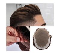 Natural Looking Hairpiece for Men, Toupet for hommes dentelle française et base en PU toupet for hommes 6" unité de système de cheveux humains toupet perruque 30 vagues densité moyenne prothèse de che