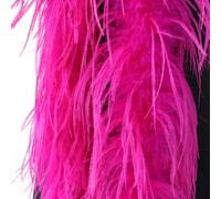 Natural Ostrich Feather Shawl 2M Elegant Trim(Rose Red)