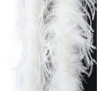 Natural Ostrich Feather Shawl 2M Elegant Trim(White)