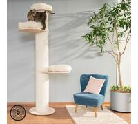 Natural Paradise Arbre à chat Jasmine XXL | Grand arbre à chat | Diamètre : 27 cm | Hauteur : 219 cm | Crème