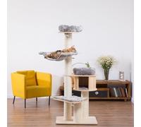 Natural Paradise - Arbre à chat Magnolia XL Plus | Avec des troncs à griffer épais | H 175 x L 105 x l 90 cm (Gris clair)