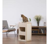 Natural Paradise - Daisy - Griffoir rectangulaire en bois véritable solide - Tapis griffoir résistant en sisal naturel - Hauteur : 75 cm (crème)