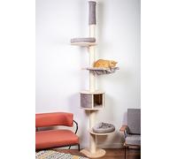 Natural Paradise - Tendeur de plafond Magnolia | Griffoir stable et peu encombrant | H 241-270 x L 82 x l 48 cm (Gris clair)