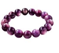 Natural Purple Fluorite Healing Crystal Bracelet With Polished Round Gemstone Beads Beaded Stretch ForReikiMeditationCalmnessFocusMentalClarity