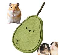 Natural Rabbit Chews - Large Teething Pear for Cage Play | Hay Material with Lightweight Build, Small Animal Training Aid, Indoor Outdoor Enrichment Accessory, Hamster Chinchilla Chew Toy for Home Use